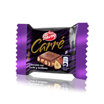 Nestle Savoy Carre Milk Chocolate with Hazelnuts, 25 g 0.9 oz each (16 units)